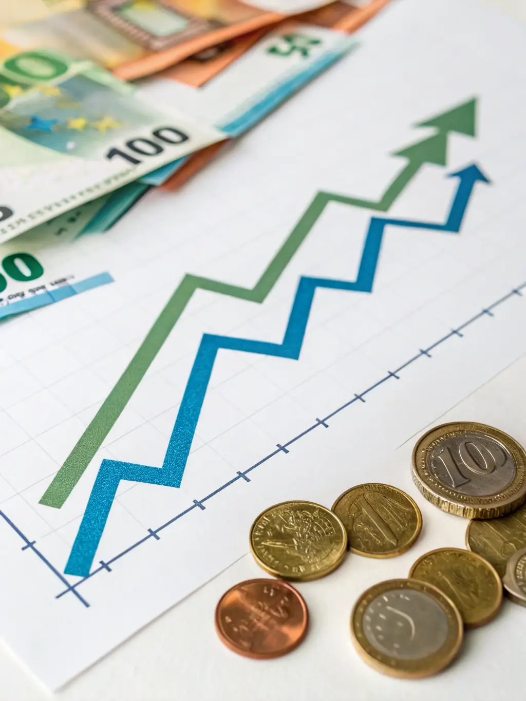 A graph showing steady financial growth despite a volatile market, representing the benefits of financial consulting.