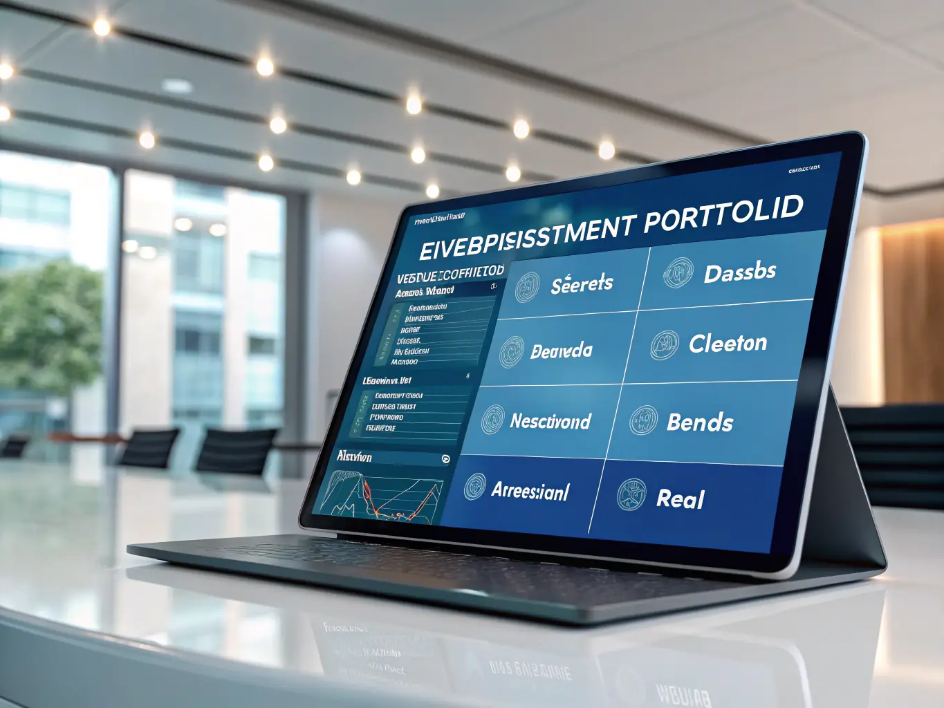 A diverse portfolio of investments displayed on a digital interface, representing strategic investment decisions and asset diversification.